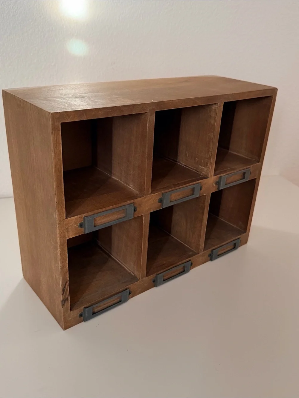 Rustic Wooden 6-Cubby Organizer - Brown